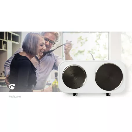 Elektromos főzőlap | Főzőzónák: 2 | 2500 W | Túlmelegedés elleni védelem | Fehér