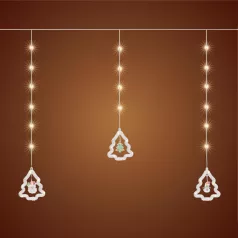   Home KAF110WW fényfüggöny, kül- és beltéri kivitel, 2,7 méter, 110 db melegfehér microLED, Mikulás és hóember figurák