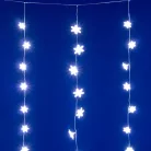 HOME KAF50WH LED-es hópehely fényfüggöny, 1,35 m, 50 db hidegfehér LED, hálózati tápellátás, beltéri kivitel