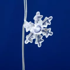   HOME KAF50WH LED-es hópehely fényfüggöny, 1,35 m, 50 db hidegfehér LED, hálózati tápellátás, beltéri kivitel