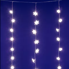  HOME KAF50WW LED-es hópehely fényfüggöny, 1,35 m, 50 db melegfehér LED, hálózati tápellátás, beltéri kivitel