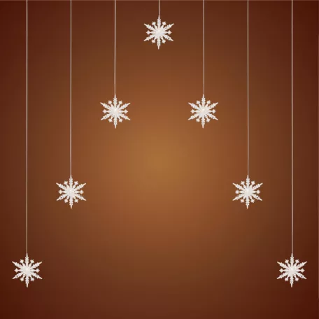 Home KAF7WW akril hópehely fényfüggöny, kül- és beltéri kivitel, 7 db melegfehér LED, szélesség 1,2 m