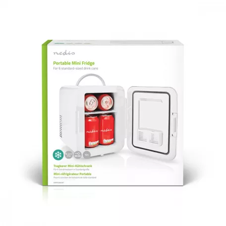 Hordozható mini hűtőszekrény | 4 l | 12 V DC / 100 - 240 V AC | Fehér