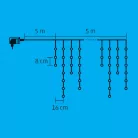 Home KAF 100L 3M LED-es fényfüggöny, 8 programos, 3 m, IP44, 230V
