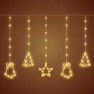 Micro LED-es, figurás fényfüggöny, 10 figura, melegfehér LED