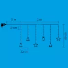 Micro LED-es, figurás fényfüggöny, 10 figura, melegfehér LED