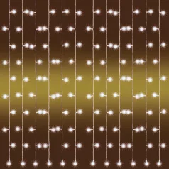   Home KAF 210LC/WW LED-es fényfüggöny, 2x1 m / 210 db melegfehér LED, fehér vezeték, állófényű, hálózati adapter, kül- és beltéri kivitel