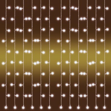 Home KAF 210LC/WW LED-es fényfüggöny, 2x1 m / 210 db melegfehér LED, fehér vezeték, állófényű, hálózati adapter, kül- és beltéri kivitel