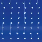 Home KAF 48L LED-es csillag fényfüggöny, 1,5x1 m / 48 db hidegfehér LED csillag figurákban, átlátszó vezeték, hálózati adapter, beltéri kivitel