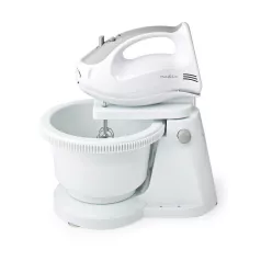   Kézi mixer | 200 W | 5 Sebesség Beállítás | Turbó funkció | Forgó Tál / 2 Habverő / 2 Tészta Tartó | Fehér / Szürke