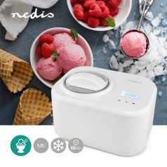   Nedis fagylalt készítő gép, Jégkrém készítő | 1.0 l | Fehér | Műanyag kompresszoros fagyasztó