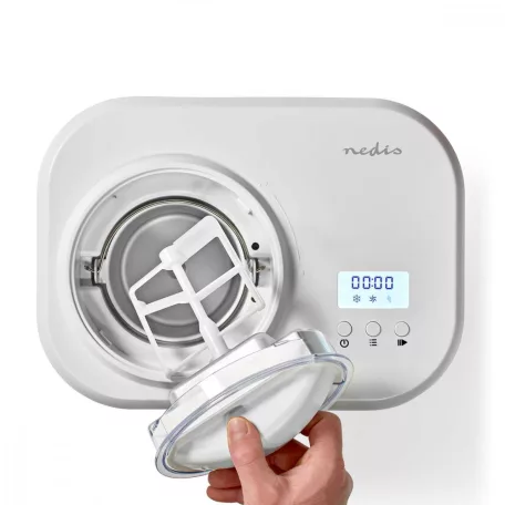 Nedis fagylalt készítő gép, Jégkrém készítő | 1.0 l | Fehér | Műanyag kompresszoros fagyasztó