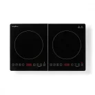 Nedis Indukciós Főzőlap | Főzőzónák: 2 | 3500 W | Túlmelegedés elleni védelem | Fekete | Időzítő | Turbó üzem | Gyerekzár kaip124cbk2