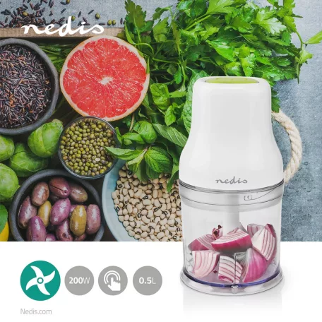 Élelmiszer Aprító | 200 W | 0.5 l | Műanyag | 1 Sebesség Beállítás | Fehér