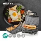 Több grillező | Grill / Sandwich / Waffle | 700 W | 22 x 12.5 cm | Automatikus hőmérséklet-szabályozással | Műanyag / Rozsdamentes Acél