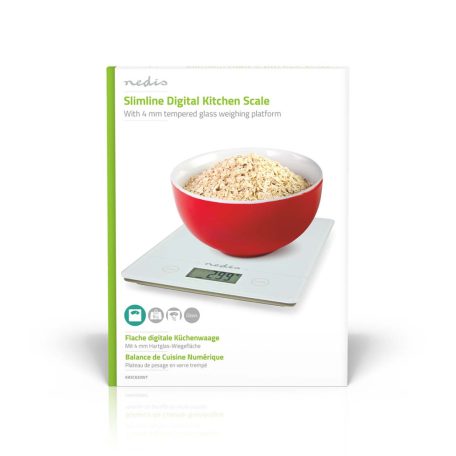 Konyhai mérleg | Digitális | Műanyag / Üveg | CR 2032 Akkumulátor | Fehér