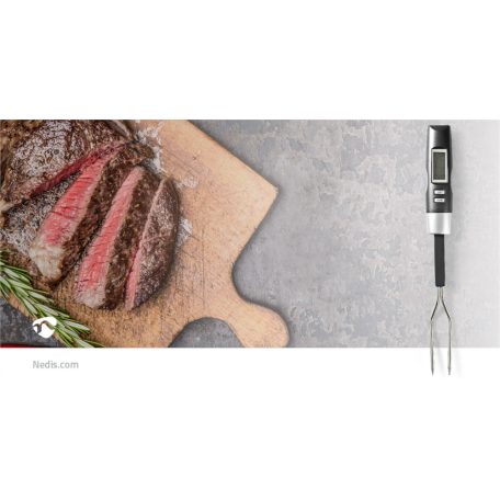 Hús Hőmérő | Hőmérséklet beállítás | LCD Kijelző | 0 - 110 °C | Ezüst / Fekete