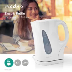   Elektromos vízforraló | 1.7 l | Műanyag | Fehér | Strix® vezérlő | Üresen forralás elleni védelem