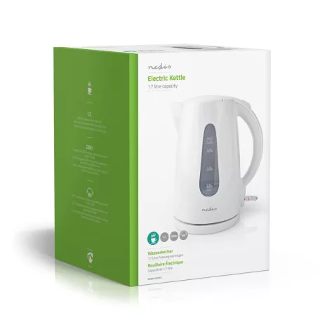 Elektromos vízforraló | 1.7 l | Műanyag | Fehér | 360 fokban elfogatható | Rejtett fűtőszál | Strix® vezérlő | Üresen forralás elleni védelem