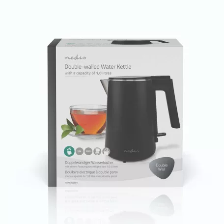 Elektromos vízforraló | 1.0 l | Műanyag | Fekete | 360 fokban elfogatható | Rejtett fűtőszál | Strix® vezérlő | Üresen forralás elleni védelem