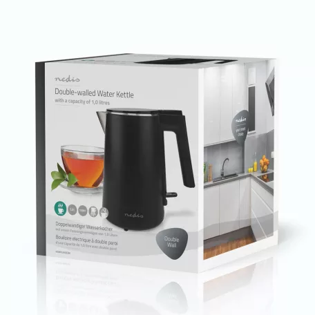 Elektromos vízforraló | 1.0 l | Műanyag | Fekete | 360 fokban elfogatható | Rejtett fűtőszál | Strix® vezérlő | Üresen forralás elleni védelem