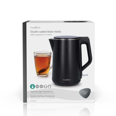 Elektromos vízforraló | 1.5 l | Műanyag | Fekete | 360 fokban elfogatható | Rejtett fűtőszál | Strix® vezérlő | Üresen forralás elleni védelem