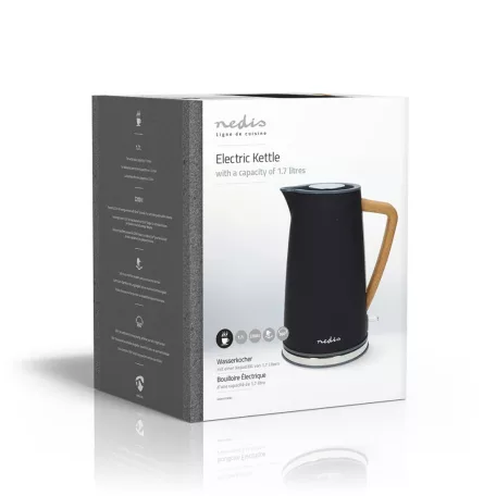 Elektromos vízforraló | 1.7 l | Puha Borítás | Fekete | 360 fokban elfogatható | Rejtett fűtőszál | Strix® vezérlő | Üresen forralás elleni védelem