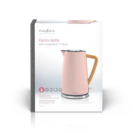 Elektromos vízforraló | 1.7 l | Puha Borítás | Rózsaszín | 360 fokban elfogatható | Rejtett fűtőszál | Strix® vezérlő | Üresen forralás elleni védelem