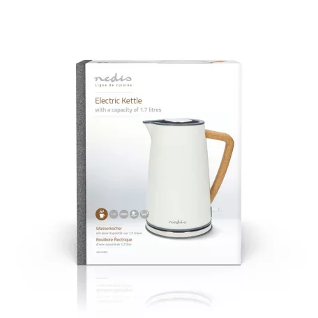 Elektromos vízforraló | 1.7 l | Puha Borítás | Fehér | 360 fokban elfogatható | Rejtett fűtőszál | Strix® vezérlő | Üresen forralás elleni védelem