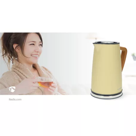 Elektromos vízforraló | 1.7 l | Puha Borítás | Sárga | 360 fokban elfogatható | Rejtett fűtőszál | Strix® vezérlő | Üresen forralás elleni védelem