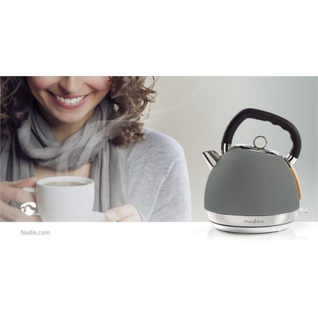 Elektromos vízforraló | 1.8 l | Puha Borítás | Szürke | 360 fokban elfogatható | Rejtett fűtőszál | Strix® vezérlő | Üresen forralás elleni védelem