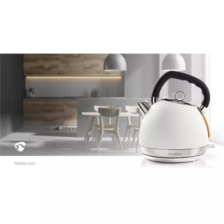 Elektromos vízforraló | 1.8 l | Puha Borítás | Fehér | 360 fokban elfogatható | Rejtett fűtőszál | Strix® vezérlő | Üresen forralás elleni védelem