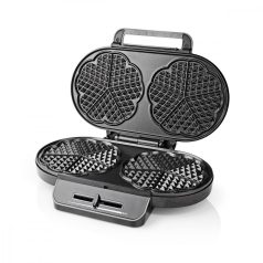   Gofrisütő | 2 x 5 Heart shaped waffles | 12 cm | 1200 W | Automatikus hőmérséklet-szabályozással | Fém / Műanyag