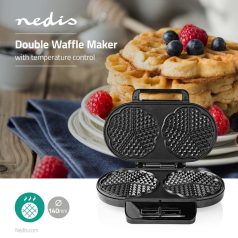   Gofrisütő | 2 x 5 Heart shaped waffles | 12 cm | 1200 W | Automatikus hőmérséklet-szabályozással | Fém / Műanyag