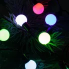 Home KBC 50 LED-es gömb fényfüzér, 4,9 m / 50 db színváltó LED, opál gömb dekoráció, fekete vezeték, hálózati adapter, kül- beltéri kivitel