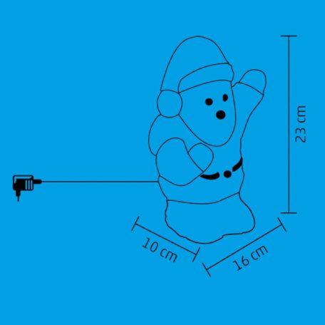 Home KDA 11 akril mikulás, 16 db LED, IP44, színes, kültéri, beltéri
