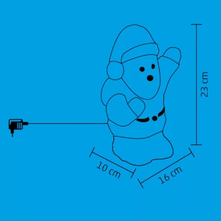 Home KDA 11 akril mikulás, 16 db LED, IP44, színes, kültéri, beltéri