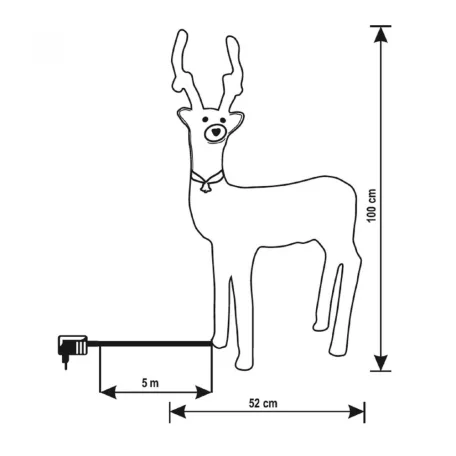 Akril rénszarvas, kültéri, 240 WH/WW LED, 100 cm