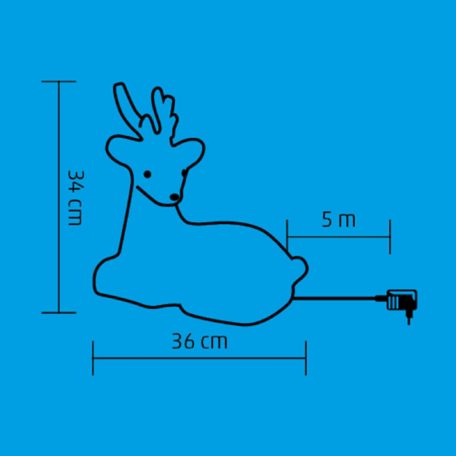 Home KDA 7 akril rénszarvas, 64 LED, IP44, kültéri, beltéri