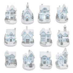   Home KDC 02 téli LED-es házikó, fehér, 12 féle forma, polyresin, beltéri