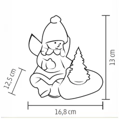  Home KDC 13 LED-es kerámia angyal figura, 1 db LED, fenyőfa