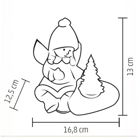 Home KDC 13 LED-es kerámia angyal figura, 1 db LED, fenyőfa
