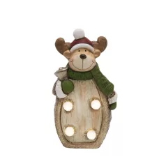   Home KDC 17 LED-es kerámia rénszarvas asztali dísz, 4 db LED