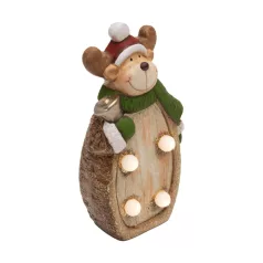   Home KDC 17 LED-es kerámia rénszarvas asztali dísz, 4 db LED