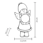 Kerámia figura, kislány, világító gömbbel