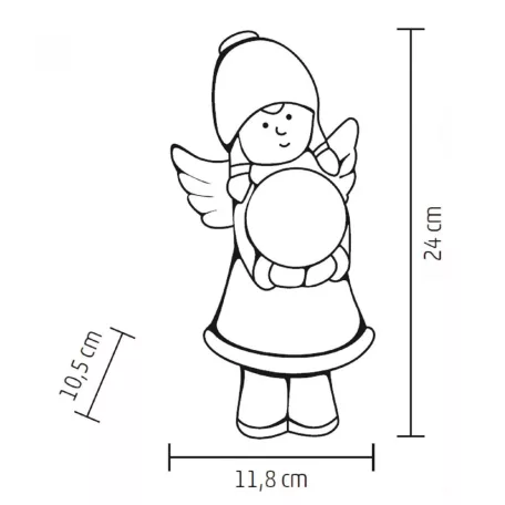 Kerámia figura, kislány, világító gömbbel