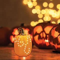 LED-es kerámia figura, tök