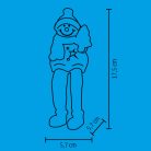 LED-es kerámia, plüss figura, ülő hóember