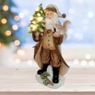 LED-es kerámia figura, Télapó, barna