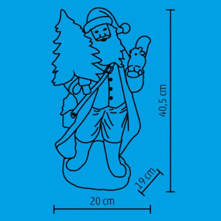 LED-es kerámia figura, Télapó, barna